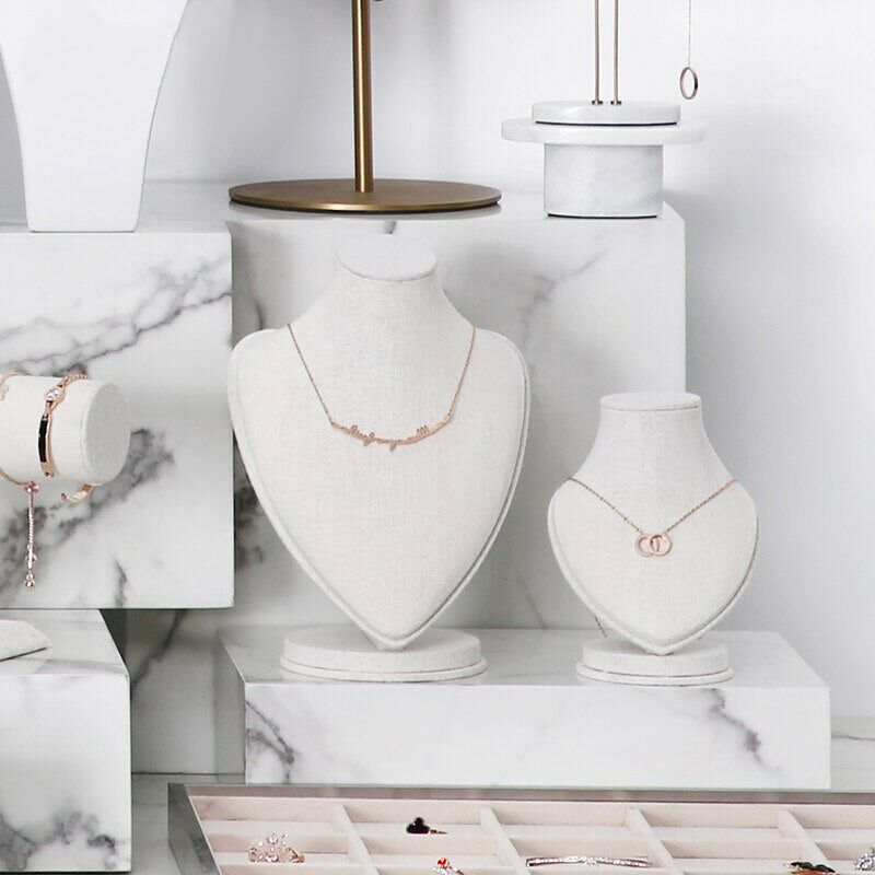 White Necklace Display Bust