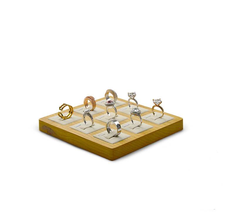 Wooden Tray Ring Display