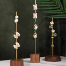 Brass and Wood Earring Display