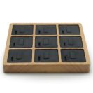 9 Slots Wooden Tray For Ring Display