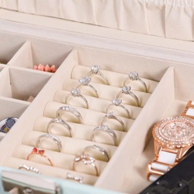 Rings Organized in a Trendy Jewelry Box