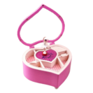 Little Girl Heart Shaped Mirror Jewelry Box rose
