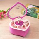 Little Girl Heart Shaped Mirror Jewelry Box rose