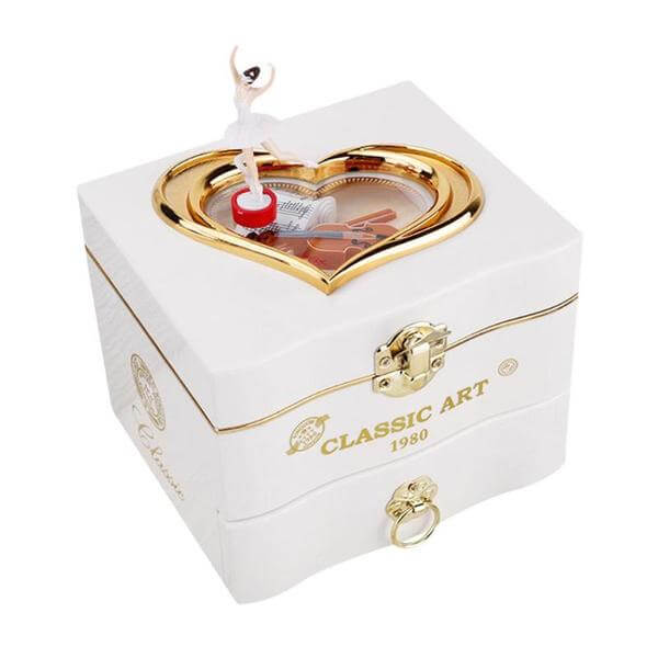 White Musical Jewelry Box for Adults Oh Precious