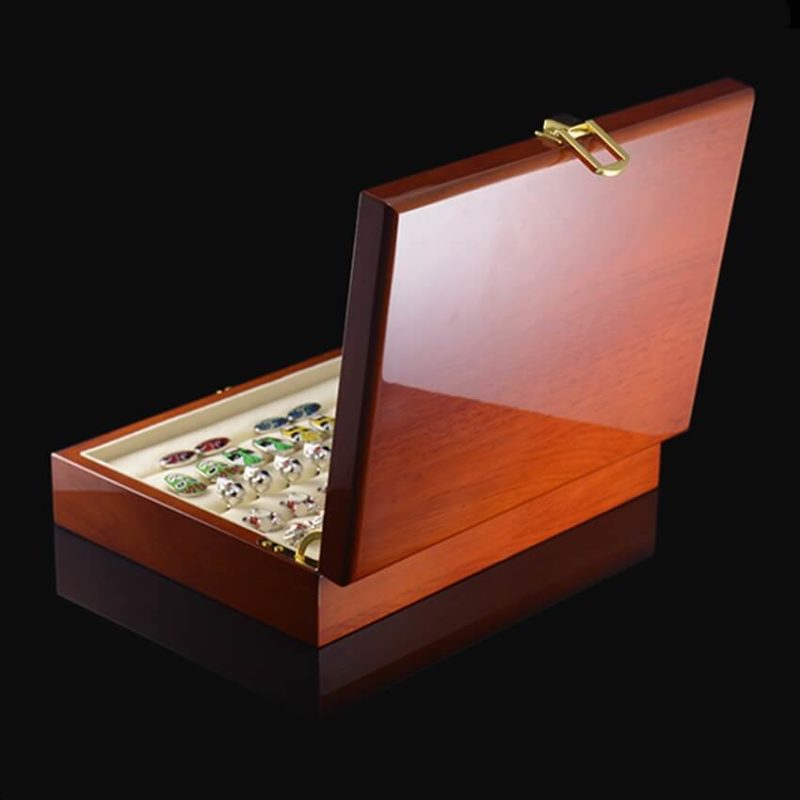 Wooden cufflink ring jewelry box Oh Precious