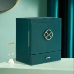 Large green Jewelry Box with Mirror 6 Layer Storage for Elegant Organization
