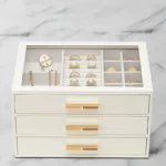 3 drawer jewelry box with glass oh precious