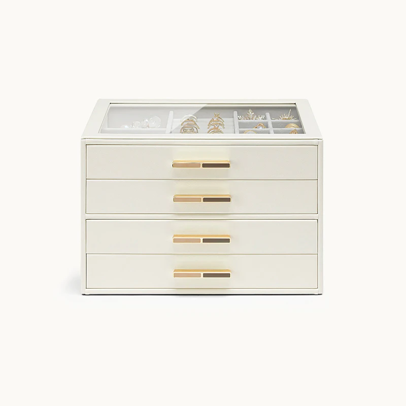 4 drawer jewelry box ivory essence glass top Oh Precious 4 drawer jewelry box ivory essence glass top Oh Precious