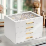 gold handles minimalist design 4 drawer jewelry box Oh Precious